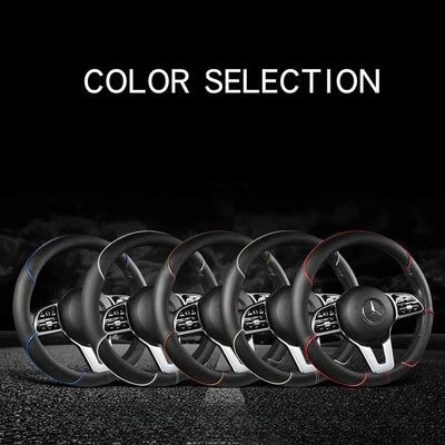 Leather Diamond Steering Wheel Cover – Universal Fit 14.5–15 Inch (37–38cm), All-Season, Anti-Slip Design