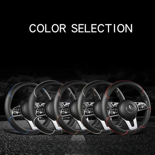 Leather Diamond Steering Wheel Cover – Universal Fit 14.5–15 Inch (37–38cm), All-Season, Anti-Slip Design