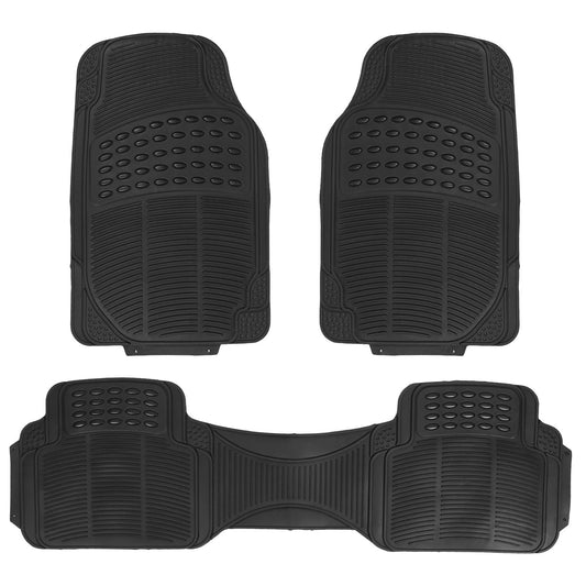 Set Of 3Pcs Automotive Floor Mats Set Front Rear PVC Rubber Floor Mats Heavy Duty Drive Vehicle Car Mats With Trimmable Design Fit Most Cars SUVs Trucks