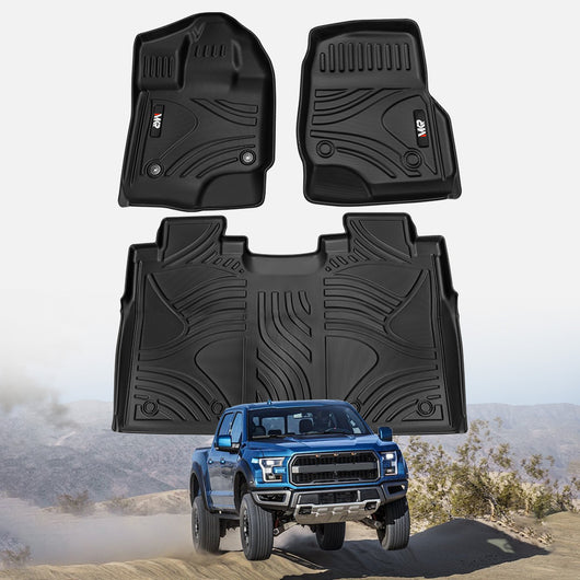 TPE Car Floor Mats for Ford F150 2015–2025 (3 PCS)