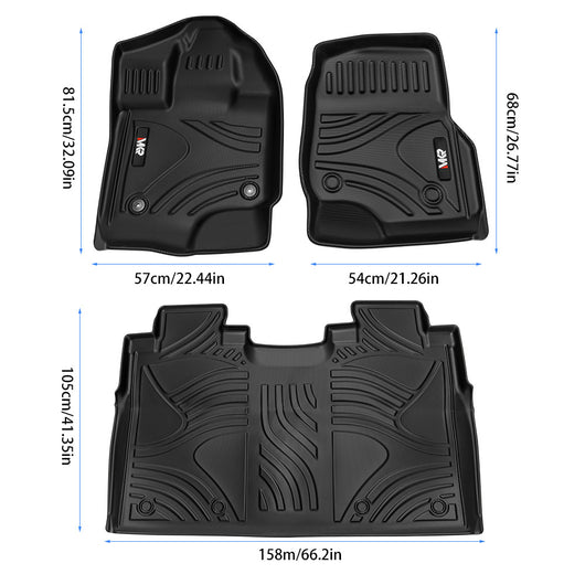 TPE Car Floor Mats for Ford F150 2015–2025 (3 PCS)