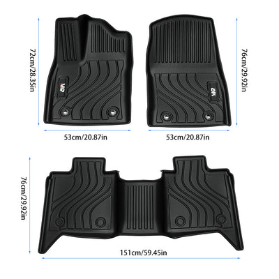 TPE Floor Mats for Toyota Tundra CrewMax Cab 2022–2025