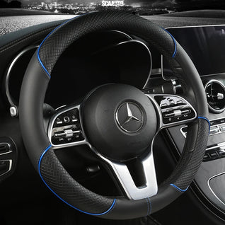 Leather Diamond Steering Wheel Cover – Universal Fit 14.5–15 Inch (37–38cm), All-Season, Anti-Slip Design