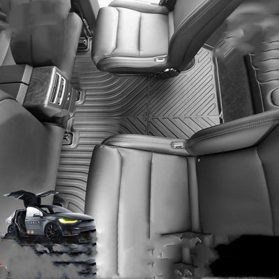 TPE Waterproof Floor Mats & Trunk Mat for Tesla Model X 2016–2023 (5/6/7 Seats, LHD)