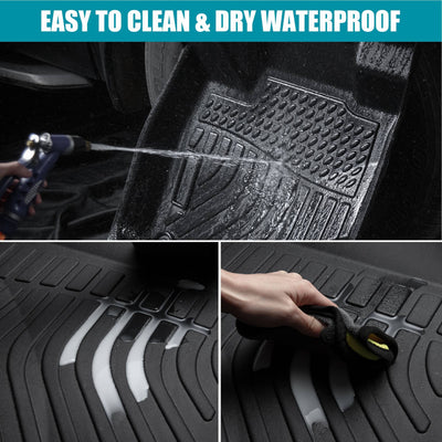 Car Floor Mats For 17-20 Hyundai Elantra No Fit GT All-Weather TPE Rubber Black