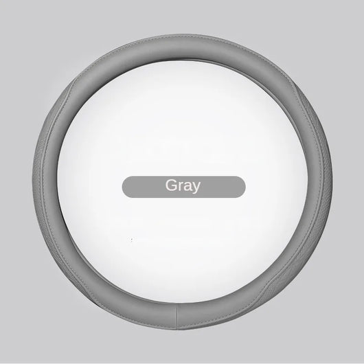 Nappa Leather Steering Wheel Cover 15 Inch (38cm) – Perforated, Non-slip, Breathable, Universal Fit