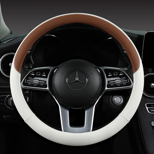 Perforated Nappa Leather Steering Wheel Cover – 15"