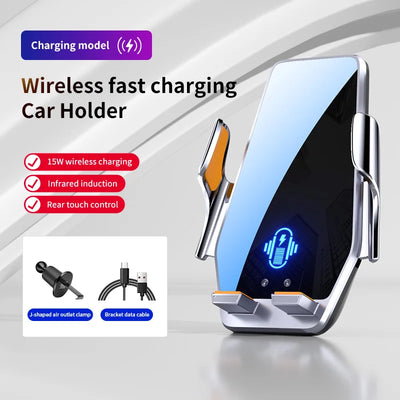 66W Magnetic Car Phone Holder with 15W Wireless Charger & Infrared Sensor
