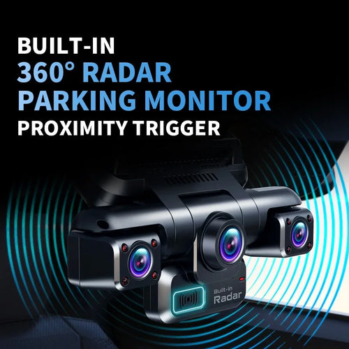 4CH 360° Dash Cam i7Pro with 4K Front + 3x1080P Cameras | GPS, WiFi, 24H Parking, IR Night Vision