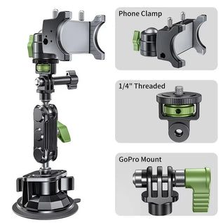 Premium 3-in-1 Universal Car Mount – Dashboard, Air Vent & Windshield Holder for Smartphone, GoPro & Insta360