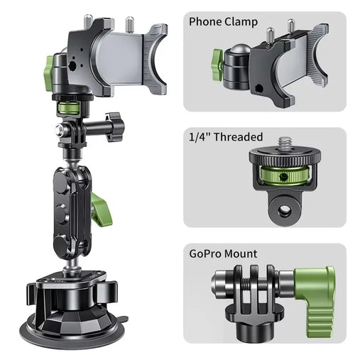 Premium 3-in-1 Universal Car Mount – Dashboard, Air Vent & Windshield Holder for Smartphone, GoPro & Insta360
