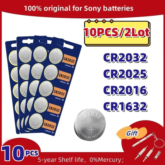 SONY 3V High Capacity Button Cell Battery CR2032, CR2025, CR2016, CR1632