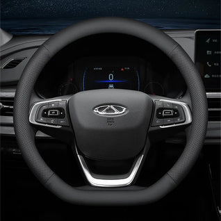 Car Steering Wheel Cover – Ultra-Thin Faux Leather Wrap, Universal 37–38cm (14.5–15 Inch), Breathable & Four Seasons Compatible – Fits D-Shaped & Round Wheels