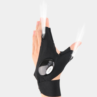 LED Half Finger Gloves – Waterproof Flashlight Gloves for Night Fishing, Cycling, Running, and Outdoor Activities