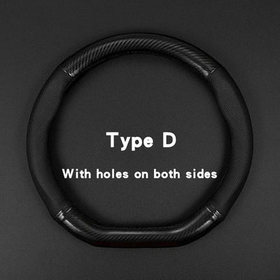 Universal Carbon Fiber Leather Steering Wheel Cover – 38CM (15 Inch), Anti-Slip & Breathable