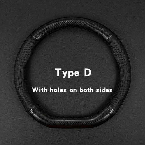 Universal Carbon Fiber Leather Steering Wheel Cover – 38CM (15 Inch), Anti-Slip & Breathable