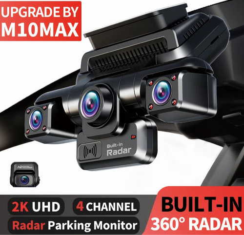 4CH 360° Dash Cam i7Pro with 4K Front + 3x1080P Cameras | GPS, WiFi, 24H Parking, IR Night Vision