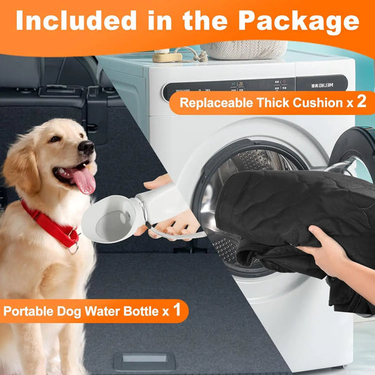 Waterproof Dog Car Seat Cover Hammock for Back Seat with Mesh Window