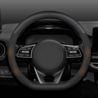15 Inch Carbon Fiber Suede Steering Wheel Cover – Anti-slip, Breathable, Universal Fit (38cm)