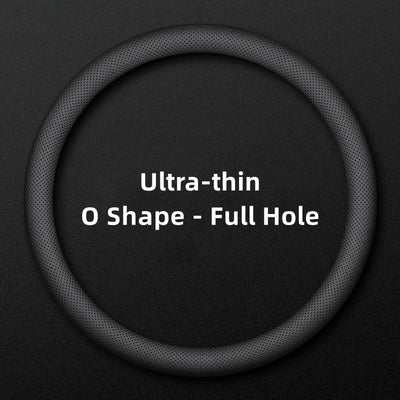 Car Steering Wheel Cover – Ultra-Thin Faux Leather Wrap, Universal 37–38cm (14.5–15 Inch), Breathable & Four Seasons Compatible – Fits D-Shaped & Round Wheels