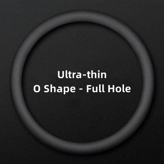 Car Steering Wheel Cover – Ultra-Thin Faux Leather Wrap, Universal 37–38cm (14.5–15 Inch), Breathable & Four Seasons Compatible – Fits D-Shaped & Round Wheels