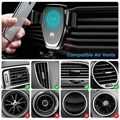 30W Gravity Car Wireless Charger – Air Vent Phone Holder