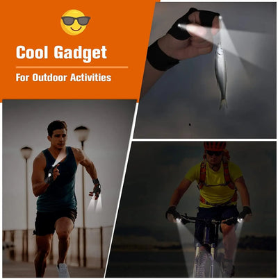 LED Half Finger Gloves – Waterproof Flashlight Gloves for Night Fishing, Cycling, Running, and Outdoor Activities