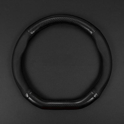Universal Carbon Fiber Leather Steering Wheel Cover – 38CM (15 Inch), Anti-Slip & Breathable