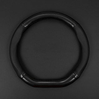 Universal Carbon Fiber Leather Steering Wheel Cover – 38CM (15 Inch), Anti-Slip & Breathable