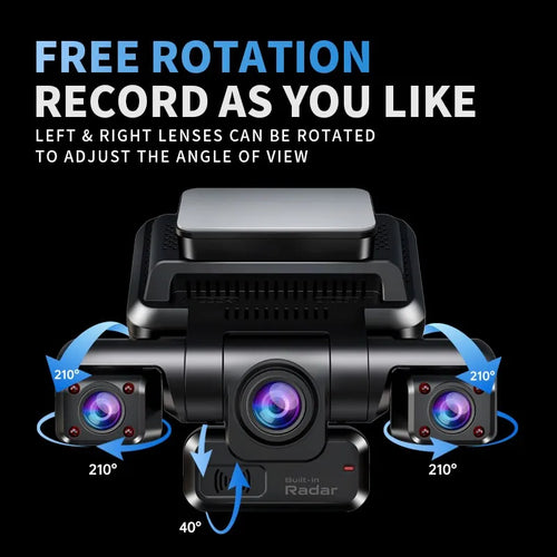 4CH 360° Dash Cam i7Pro with 4K Front + 3x1080P Cameras | GPS, WiFi, 24H Parking, IR Night Vision