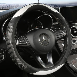 Three-Dimensional Honeycomb Steering Wheel Cover – Durable Leather with Anti-Slip Lining, Universal 37–38cm (14.5–15 Inch)