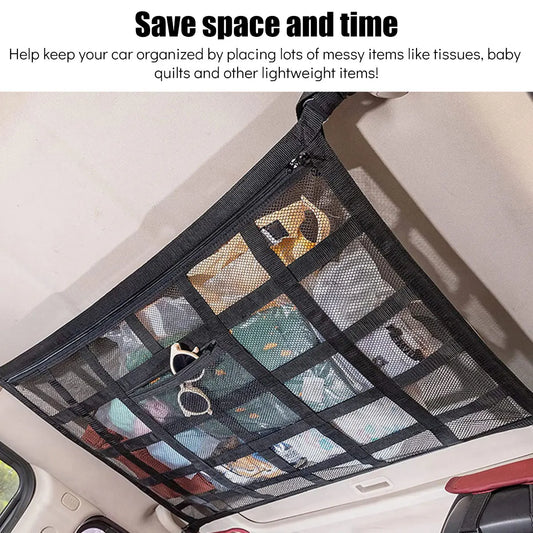Car Ceiling Cargo Net – Gen 2, Stronger Load-Bearing, Larger Capacity
