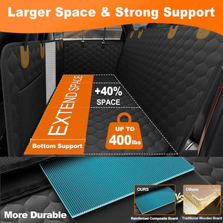 Waterproof Dog Car Seat Cover Hammock for Back Seat with Mesh Window
