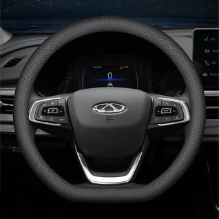 Car Steering Wheel Cover – Ultra-Thin Faux Leather Wrap, Universal 37–38cm (14.5–15 Inch), Breathable & Four Seasons Compatible – Fits D-Shaped & Round Wheels