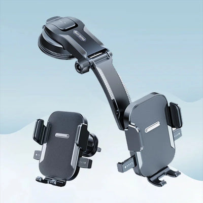 Car Phone Holder – Nano Flexible Silicone, 360° Rotation, Doesn’t Block Screen/Charging Port, Foldable for Storage