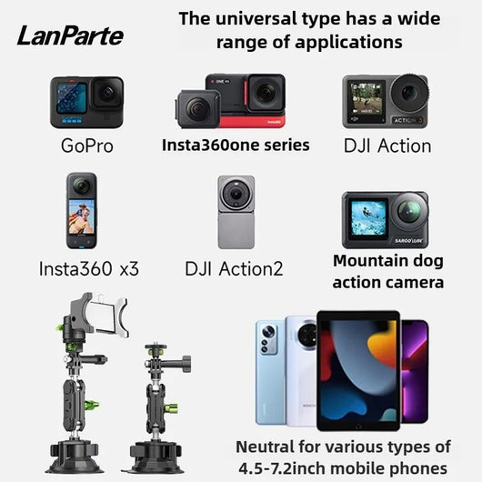 Premium 3-in-1 Universal Car Mount – Dashboard, Air Vent & Windshield Holder for Smartphone, GoPro & Insta360