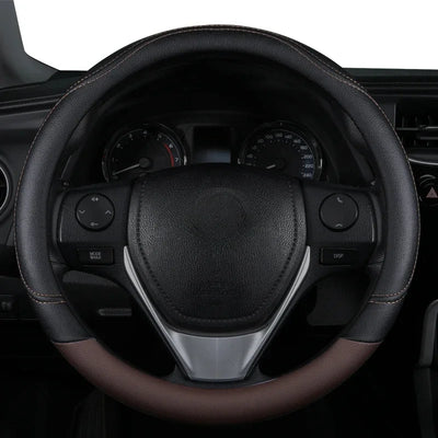 PU Leather Steering Wheel Cover – Universal, Anti-Slip, All-Season