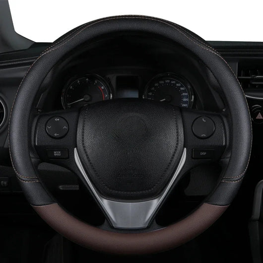 PU Leather Steering Wheel Cover – Universal, Anti-Slip, All-Season