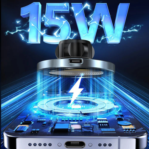 15W Magnetic Car Wireless Phone Charger – Air-Vent Mount (Supports up to 30W Output)