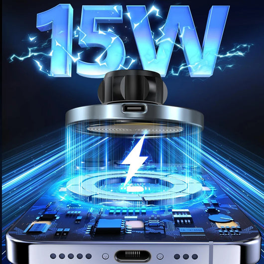 15W Magnetic Car Wireless Phone Charger – Air-Vent Mount (Supports up to 30W Output)