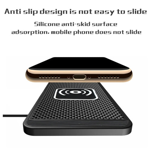 15W Wireless Car Charger Pad – Fast Qi Charging, Non-Slip