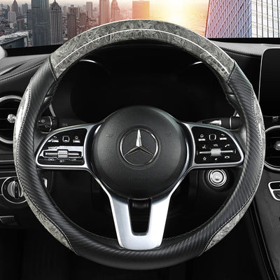 Peach Wood Grain Steering Wheel Cover – Non-slip, Universal Fit 14.5–15 inch (37–38cm), All-Season Car Handle Protector