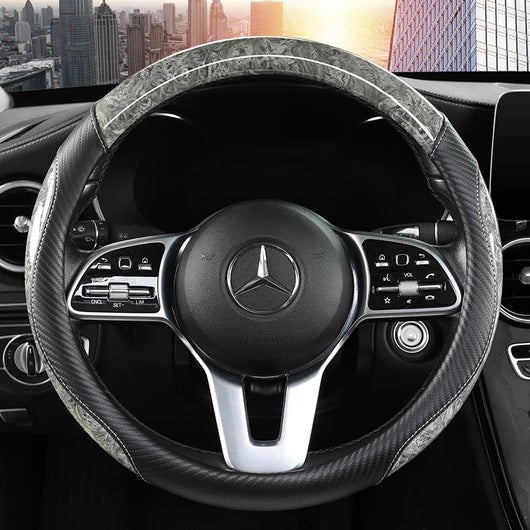 Peach Wood Grain Steering Wheel Cover – Non-slip, Universal Fit 14.5–15 inch (37–38cm), All-Season Car Handle Protector