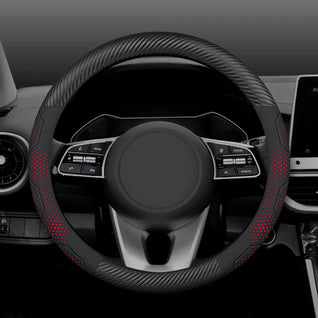 15 Inch Carbon Fiber Suede Steering Wheel Cover – Anti-slip, Breathable, Universal Fit (38cm)
