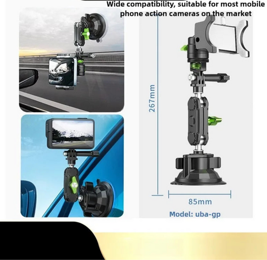 Premium 3-in-1 Universal Car Mount – Dashboard, Air Vent & Windshield Holder for Smartphone, GoPro & Insta360