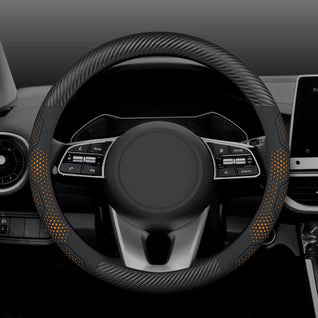 15 Inch Carbon Fiber Suede Steering Wheel Cover – Anti-slip, Breathable, Universal Fit (38cm)