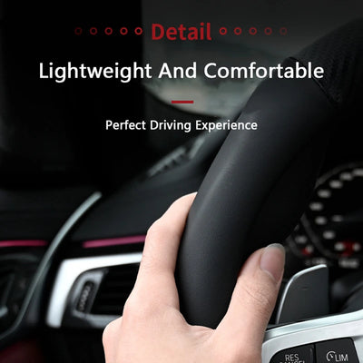 BMW Steering Wheel Cover – Carbon Fiber Leather, Anti-Slip, Universal 38cm (15 Inch), Compatible with 3/5/7 Series, X1, X3, X5, X7, M Models