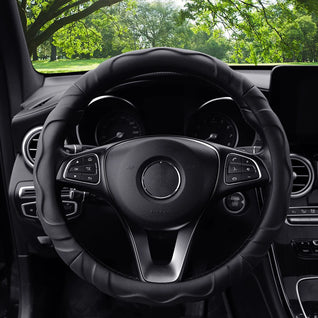Artificial Lambskin Steering Wheel Cover – 3D Sport Styling, Universal Fit 37–38cm (14.5–15 Inch)