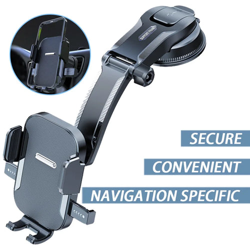 Car Phone Holder – Nano Flexible Silicone, 360° Rotation, Doesn’t Block Screen/Charging Port, Foldable for Storage