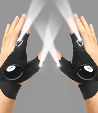 LED Half Finger Gloves – Waterproof Flashlight Gloves for Night Fishing, Cycling, Running, and Outdoor Activities